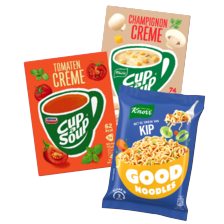 Alle cup-a-soup, good noodles of pasta cups